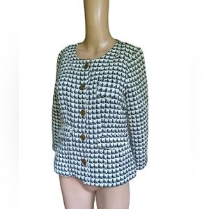 Anthropologie Tulle Tweed Blazer Fitted Jacket Blazer Lined